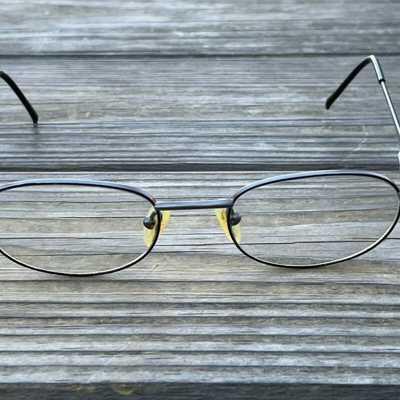 Bulova Signature London Eyeglasses Frame Black Pewter Glasses Handmade in Italy - Picture 5 of 12